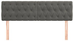 Cabeceira de cama 2 pcs veludo 72x7x78/88 cm cinzento-escuro
