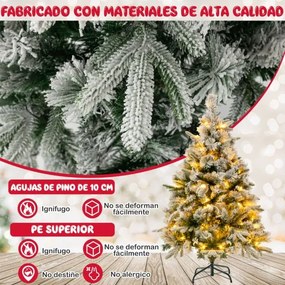 Árvore de Natal artificial de 136 cm com 150 luzes LED brancas quentes e 384 ramos mistos Montagem fácil Branco e verde