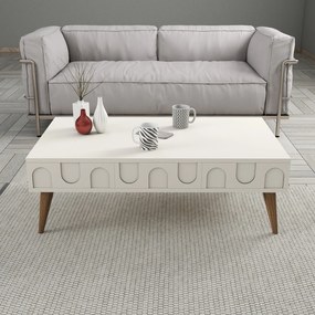 Mesa de Centro Lyon – Creme e Nogueira – 105x34,6x60 cm