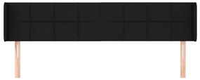 Cabeceira de cama c/ abas tecido 183x16x78/88 cm preto