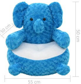 Elefante de peluche azul