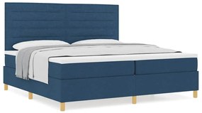 Cama Box com Colchão Azul 200x200 cm Tecido
