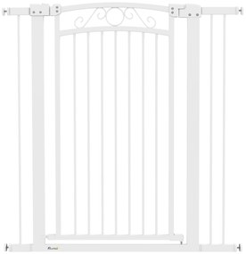 PawHut Barreira de Segurança para Cães Extensível Barreira para Animais de Estimação com Duplo Bloqueio 76-102x4x104 cm Branco | Aosom Portugal