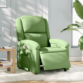vidaXL Poltrona reclinável elétrica veludo verde-claro