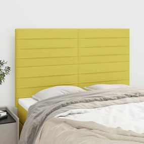 vidaXL Cabeceira de cama 4 pcs tecido 72x5x78/88 cm verde