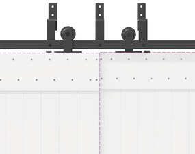 Kit de ferragens para porta deslizante 305 cm aço preto