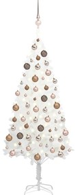 vidaXL Árvore Natal artificial pré-iluminada c/ bolas branco