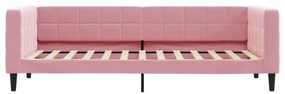 Sofá-cama 80x200 cm veludo rosa