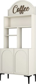 Armário de Cozinha/Sala "Caffè" - Creme e Preto - 81.3x201x35cm - Desi