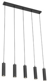 LED Candeeiro de suspensão inteligente preto c/ 5 GU10 Wifi - Jeana Moderno