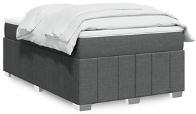 Cama boxspring com colchão 120x190 cm tecido cinzento-escuro