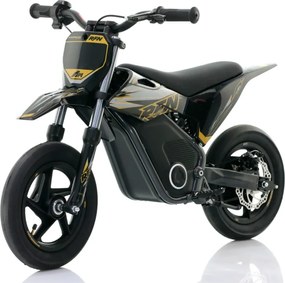 Mini moto elétrica para crianças Minicross electrica RFN Warrior SX-E250 Supermotard 250W 12/12" Até 25Km/hora cm limitador Preto/Dourado
