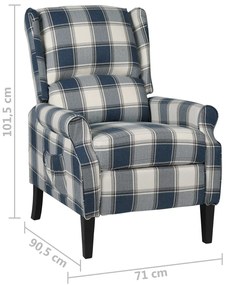 Poltrona reclinável tecido azul
