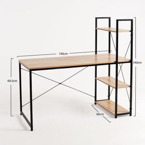 Secretária Kecil Preto 140 cm