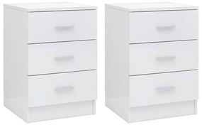 800463 vidaXL Mesas de cabeceira 2 pcs 38x35x56 cm contrapl. branco brilhante