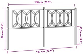 Cabeceira de cama 180 cm metal branco