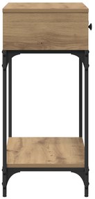 Mesa de Console Carvalho Artesanal 75x34.5x75 cm Madeira de Engenharia