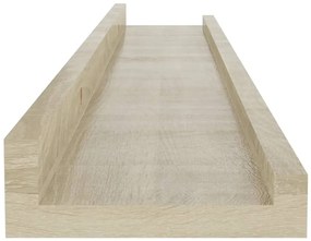 Prateleiras de parede 2 pcs 60x9x3 cm carvalho sonoma