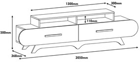 Suporte para TV Flora – Nogueira e Branco – 205x50x36,8 cm