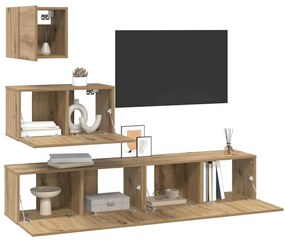 Conjunto de móvel de TV 4 pcs carvalho artisiano