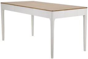 MESA DE JANTAR MATERA 180X90X80 CM BRANCO E CASTANHO