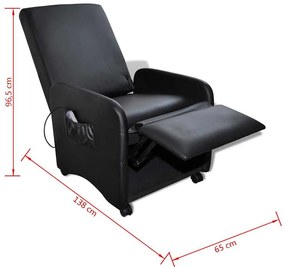 Cadeira de massagens couro artificial preto