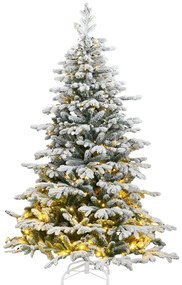 vidaXL Árvore Natal articulada artificial c/ 300 luzes LED/neve 180 cm