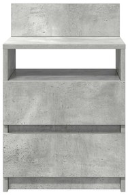 Mesas de cabeceira 2pcs c/ 2gavetas 40x33x60cm cinzento cimento