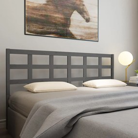 Cabeceira de cama 125,5x4x100 cm pinho maciço cinzento