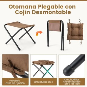Poltrona reclinável com pufe Poltrona com almofada Apoio de pés Apoio de braços Sofá para sala Quarto 75 x 81 x 94,5 cm Castanho