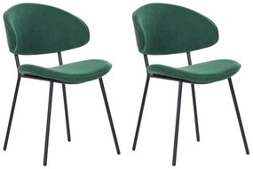 Conjunto de 2 cadeiras de jantar em tecido verde KIANA Beliani