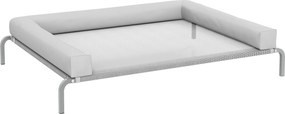 PawHut Cama Elevada para Cães com Latertais Amovíveis Cama Elevada para Cães Grandes Portátil com Malha Respirável 130x90x30 cm Cinza Claro | Aosom Portugal