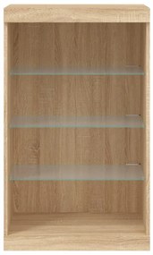 Aparador com luzes LED 60,5x37x100 cm carvalho sonoma