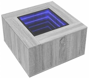 Mesa de centro c/ LEDs 60x60x40 cm derivados de madeira