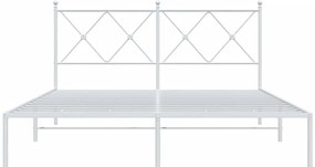 Estrutura de cama com cabeceira 160x200 cm metal branco