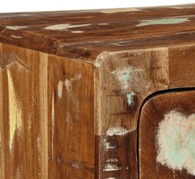 Armário de TV para parede 100x32x25cm madeira recuperada maciça