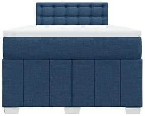 Cama boxspring com colchão 120x190 cm tecido azul