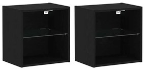 Prateleira Flutuante vidaXL 2 pcs Carvalho Preto 40x28,5x40 cm Madeira
