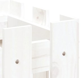 Canteiro elevado design cerca 100x30x30 cm pinho maciço branco