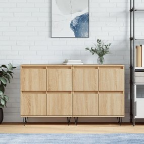 vidaXL Aparadores 2 pcs derivados de madeira carvalho sonoma