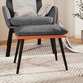 vidaXL Apoio de pés45x29,5x35cm tecido/couro artificial cinza/laranja