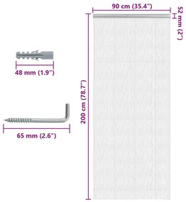Mosquiteira para porta de correntes 90x200 cm alumínio