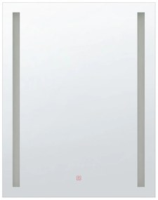 Espelho de parede prateado com iluminação LED 70 x 90 cm MARTINET Beliani