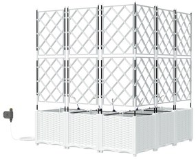 Vasos de Jardim com Sistema de Irrigação 5 pcs Brancos