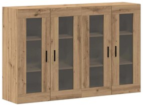 Gabinetes de Parede 2 peças Carvalho Artesanal 69.5 x 34 x 90 cm em Ma
