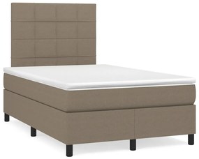 Cama boxspring c/ colchão 120x190cm tecido castanho-acinzentado