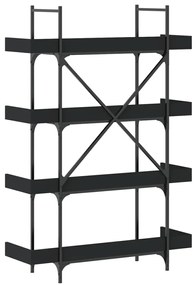 Estante c/ 4 prateleiras 100x33x145,5cm derivados madeira preto