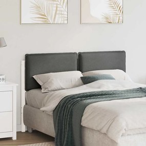 vidaXL Cabeceira estofada com cabeceira Branco e Cinza Claro 140 cm