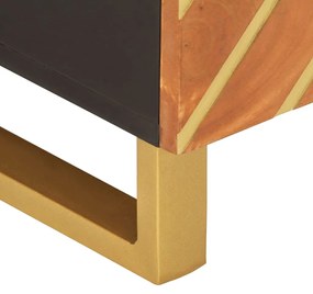 Mesa de centro 80x50x40 cm mangueira maciça castanho e preto