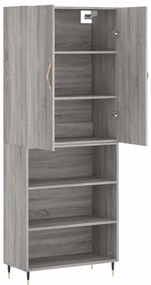 Armário alto 69,5x34x180 cm derivados de madeira sonoma cinza